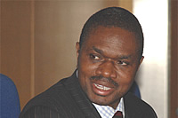 Photo 3: Mr Bakole's presentation (UN Habitat), Turin 03/04/07